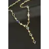 Yuvarlak Zirkon Taşlı Y Kolye