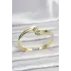 Zikzak Model Gold Renk Pirinç Kadın Bileklik