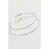 Zincir Çizgili Metal Halka Küpe 8-9-10 cm