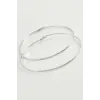 Zincir Çizgili Metal Halka Küpe 8-9-10 cm