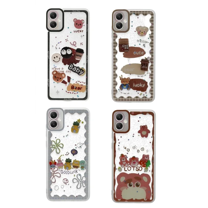 Samsung Galaxy A05 Kılıf Sweet Desenli Silikon Kapak - Sarı-(5796) - EMTHBA3137-8937