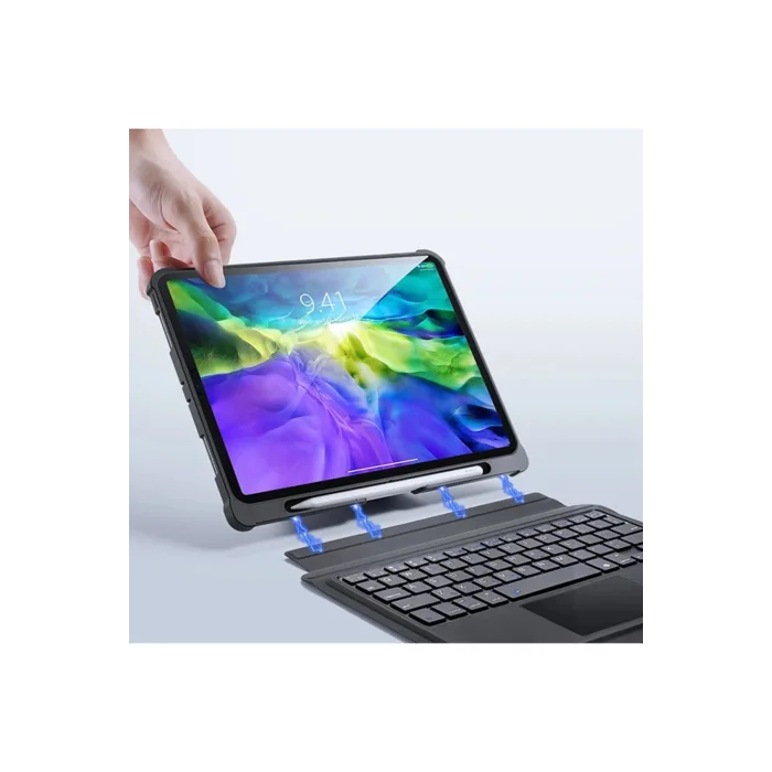 Dux Ducis iPad 11 Pro 10.9 Kablosuz Bluetooth Klavye Touchpad Kılıf 2021-2020-2018 - EMTHBA1200-7