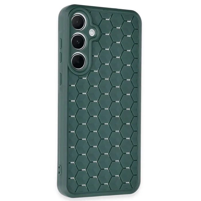 Samsung Galaxy A15 4G Kılıf Petek Silikon Kapak - Koyu Yeşil-(5796) - MYG1352-1025