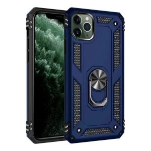 iPhone 11 Pro Kılıf Sofya Yüzüklü Silikon Kapak - Lacivert-(5796) - EMTHBA6394-4135