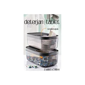 HSNET MultiBox Deterjan Tablet Kutusu Sürgülü Kapak 5 Litre 2 ADET - EMTHBA5207-6522