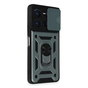 Vivo Y36 Kılıf Pars Lens Yüzüklü Silikon - Yeşil-(5796) - EMTHBA8636-3807