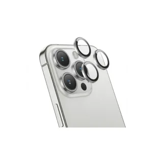 HOCO Crystal Clear iPhone 15 Pro-15 Pro Max HD 3D Metal Çerçeveli Kamera Koruyucu - EMTHBA9008-4