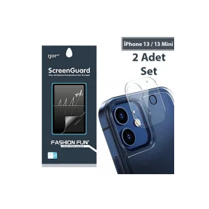 GOR İPhone 13 /13 Mini Best Full Tempered Cam Kamera Koruyucu 2Adet Set-(5775) - EMTHBA1342-1041