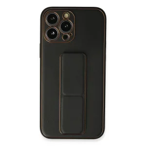 iPhone 13 Pro Max Kılıf Coco Deri Standlı Kapak - Siyah-(5796) - EMTHBA5433-7723