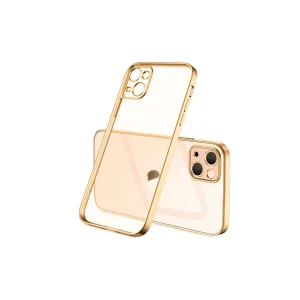 iPhone 13 6.1inç Renkli Kenar Şeffaf Kılıf Kamera Korumalı Silikon Kılıf-(577 - EMTHBA5503-7