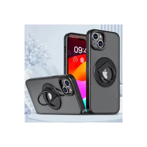 ALLY iPhone 15 Plus İçin Magsafe Uyumlu Yüzük Standlı Manyetik Silikon Kılıf- - EMTHBA8065-8