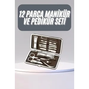 12 Parça Manikür Pedikür Seti Tırnak Bakımı Nasır Temizleme El Ayak Bakımı