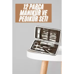 Tırnak Bakım Seti Tırnak Düzeltme Batık 12 Parça Çanta Tipi Manikür Pedikür