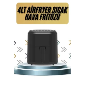 4L Airfryer Hazneli Hava Fritözü Yağsız Fritöz Taşınabilir Fırın İşlevi Gören Pratik
