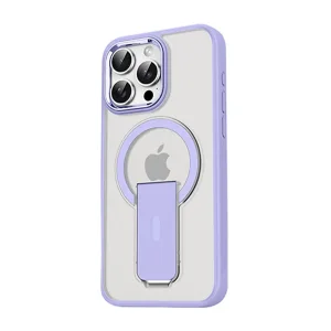 İphone 15 Pro Tork Magsafe Standlı Kapak - Lila
