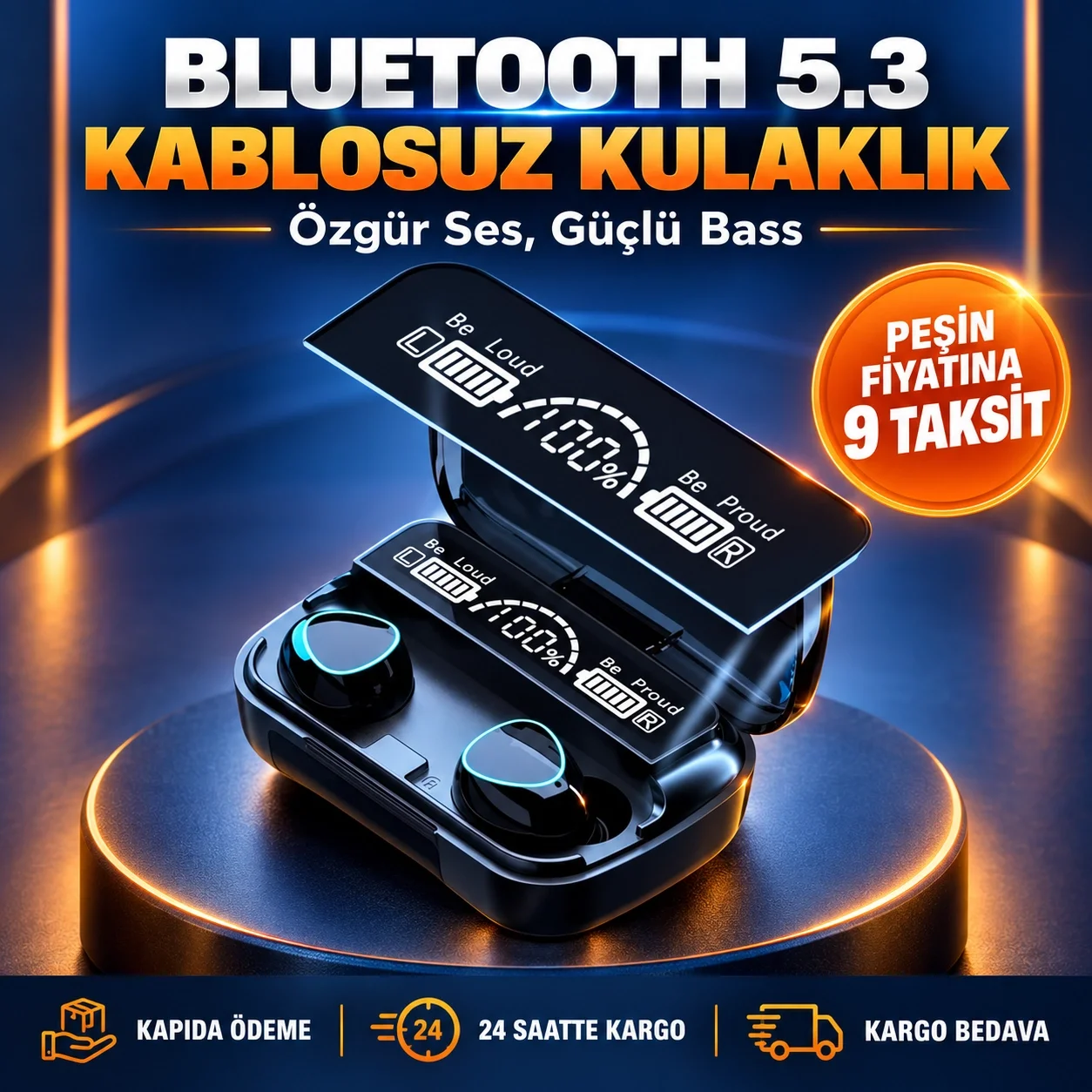 Kablosuz Bluetooth 5.3 Kulaklık – Aktif Gürültü Engelleme ve Gecikmesiz Oyun Modu