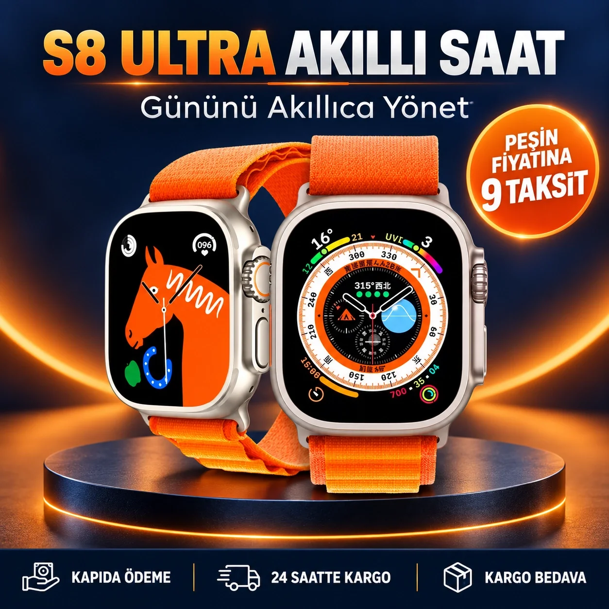 Akıllı Saat – Nabız Ölçer, Uyku Takibi, GPS, Suya Dayanıklı Tasarım