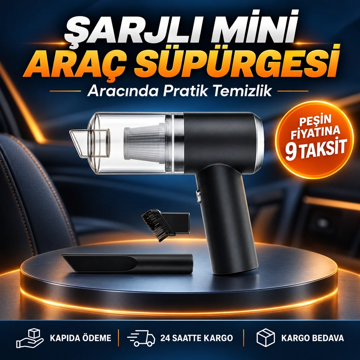 Oto Araç Ev Taşınabilir El Tipi Süpürge Mini Araç Süpürgesi Vakumlu