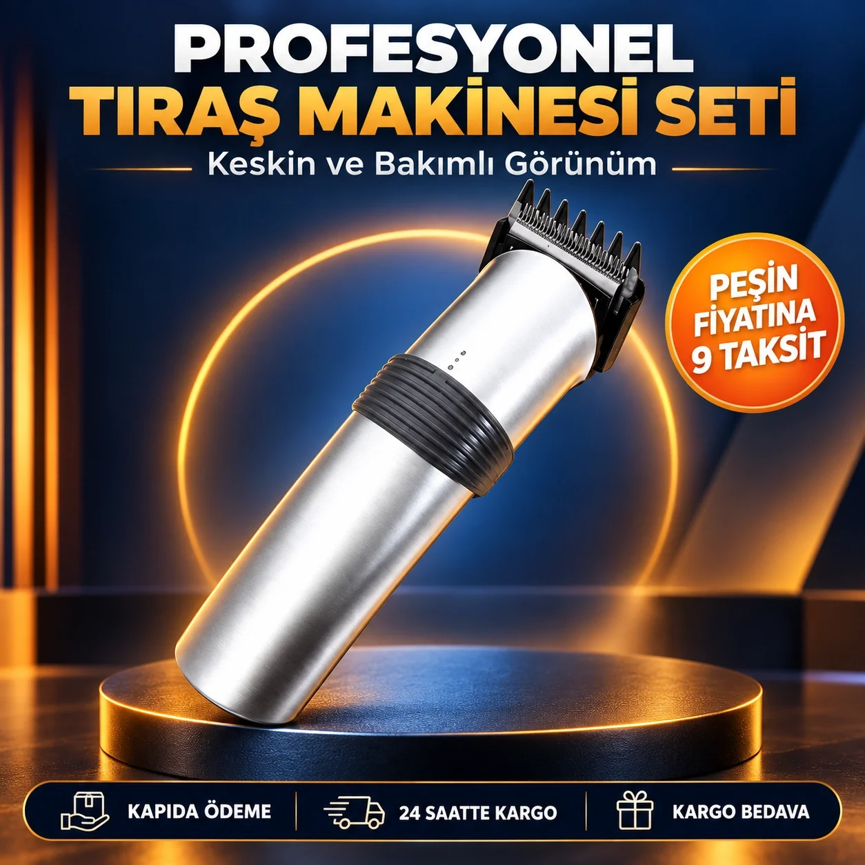 3 Taraklı Saç Sakal Düzeltici Traş Makinesi Seti Paslanmaz Çelik