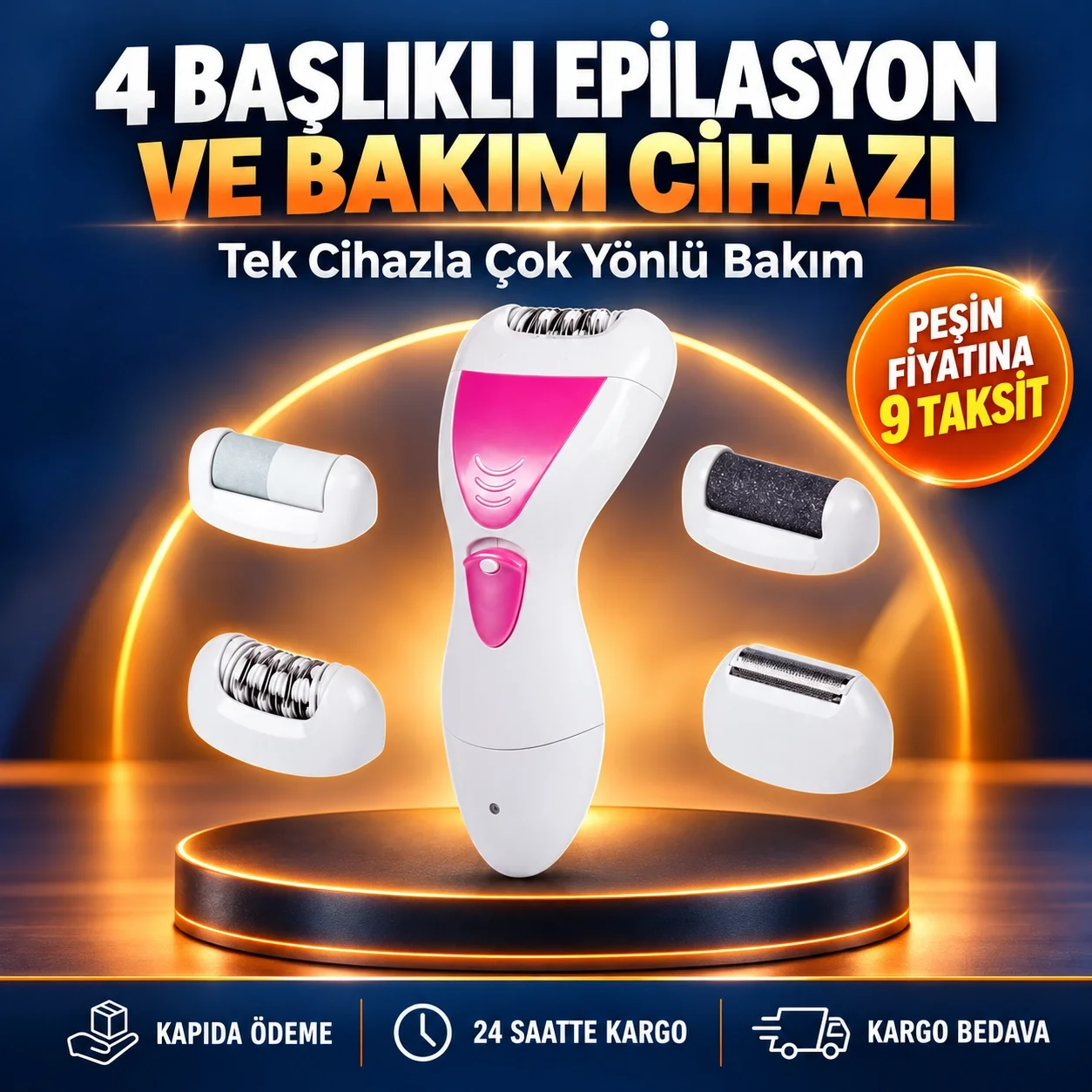 4 Başlıklı Kablosuz Şarjlı Epilasyon Cihazı