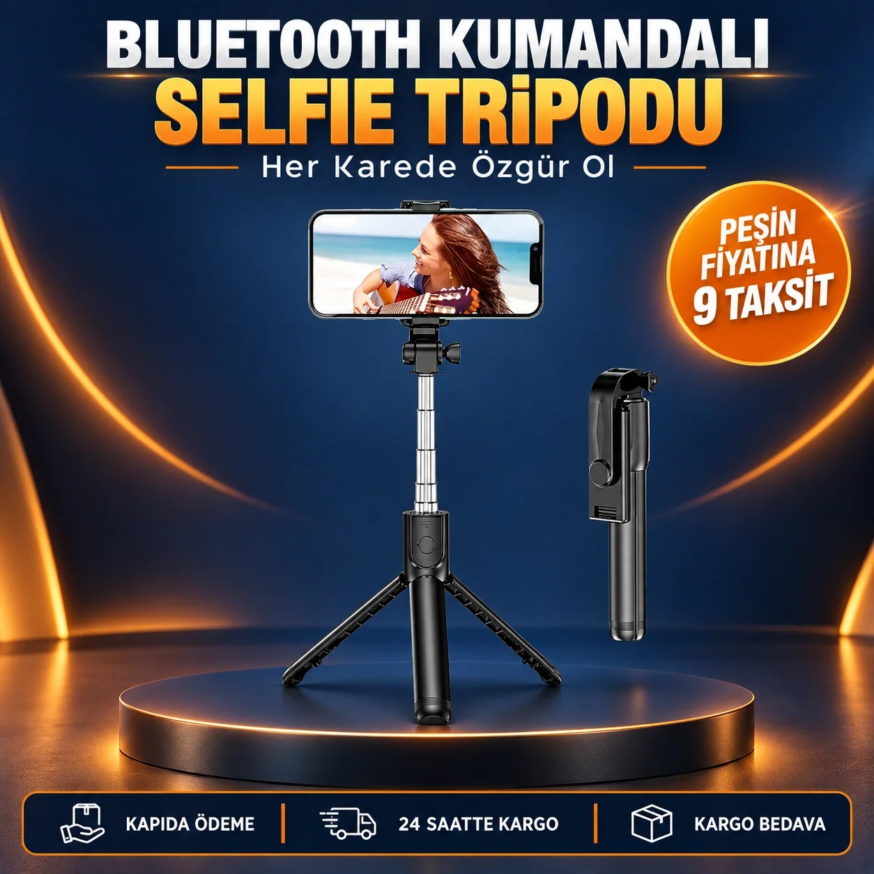 Ayarlanabilir Telefon Tripodu Selfie Stick Çok Açılı Çekim