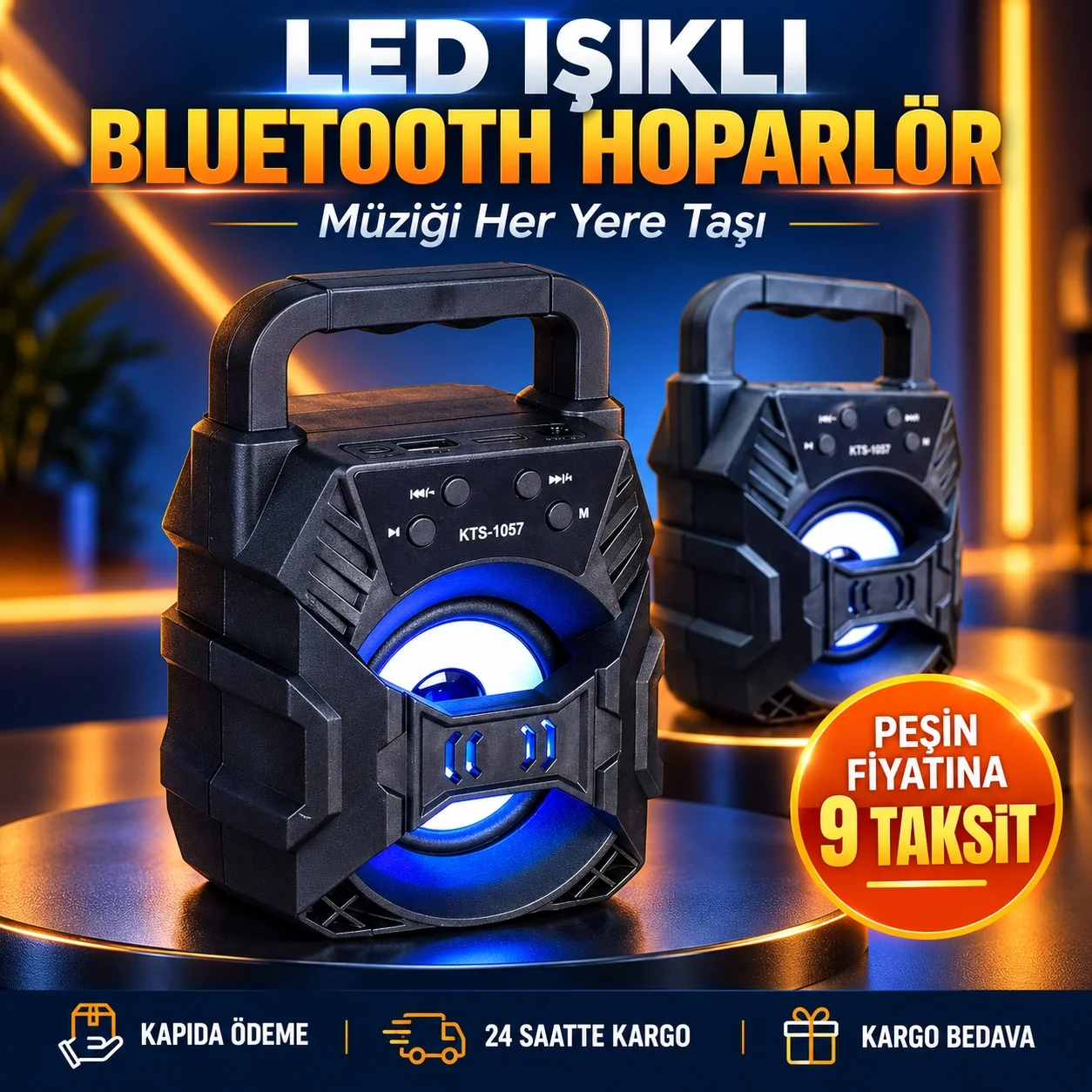 LED Işıklı Kablosuz Bluetooth Hoparlör USB TF Kart Destekli