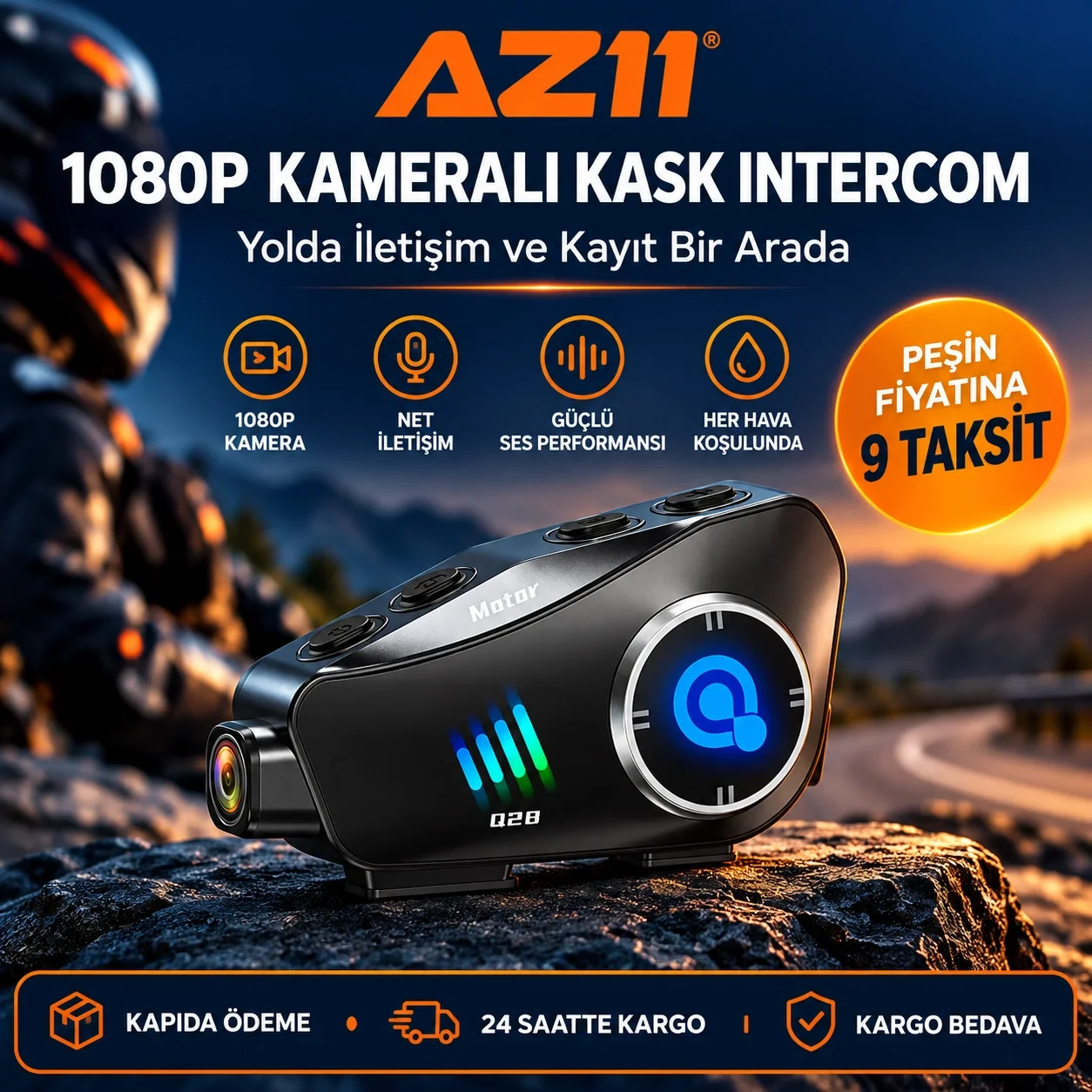 Q28 Kameralı Motosiklet Kask Kulaklığı