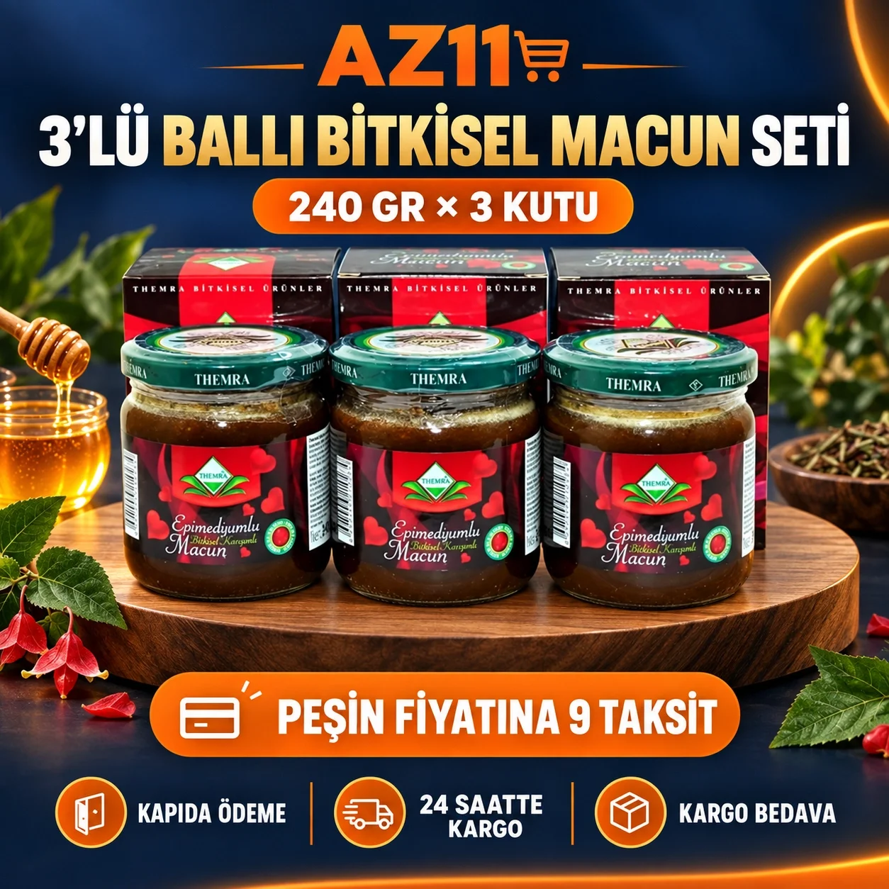 Ballı Bitkisel Macunu 240Gr X 3Kutu