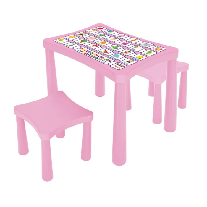 03 493 İKİ TABURELİ MASA (PEMBE)