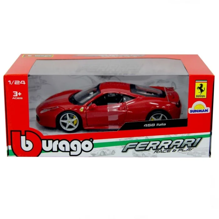 1:24 Ferrari 458 Italia Kırmızı Model Araba