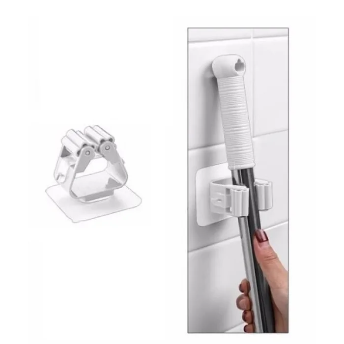 1 Adet Yapışkanlı Pratik Mop Tutucu Beyaz