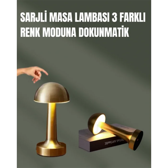 %100 Kademeli Ayarlanabilir Işık – USB Şarjlı Masa Lambası