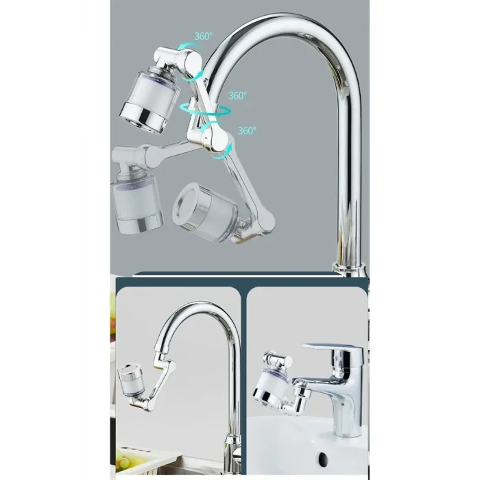 1080 ° Derece Dönebilen Filtreli Lavabo Musluk Başlığı