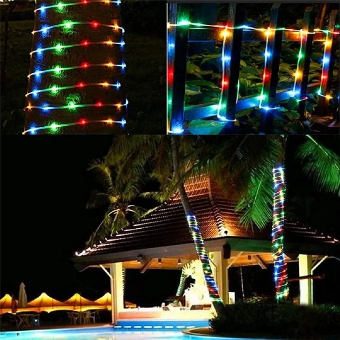 10m 100 Led Solar Led Işık Rgb