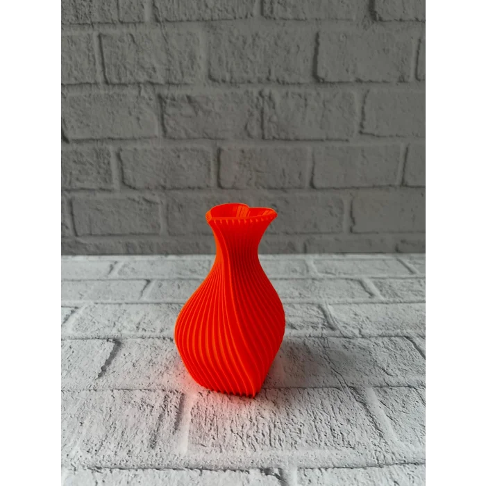 11 cm Turuncu Kalp Formlu Mini Vazo Estetik Dekoratif Obje