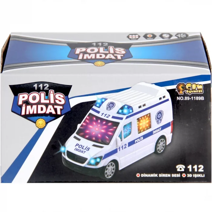 112 Polis İmdat 3D Işıklı Sesli Polis Aracı