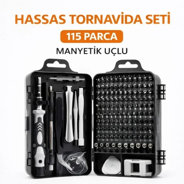 115 Parça Manyetik Uçlu Hassas Tornavida Seti