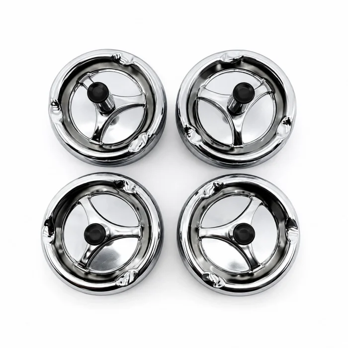 12 Adet Ashtray Yuvarlak - Basmalı Metal Küllük Bx40