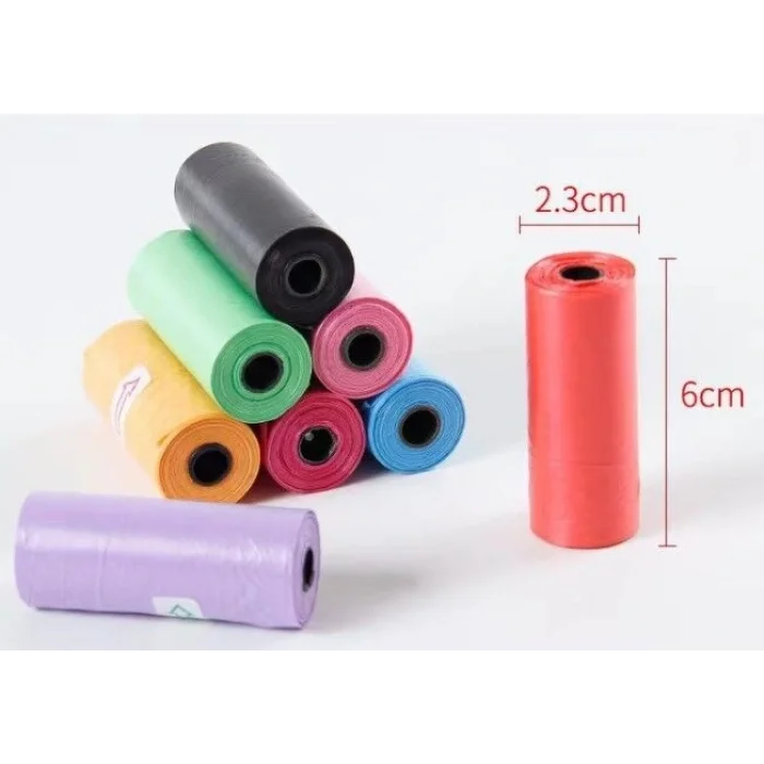 12 li Köpek Dışkı Poşet Düz Renkli Set