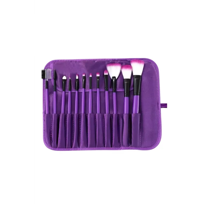 12 Parça Makyaj Fırça Seti Profesyonel Fondöten Allık Far Kontür Fırçası