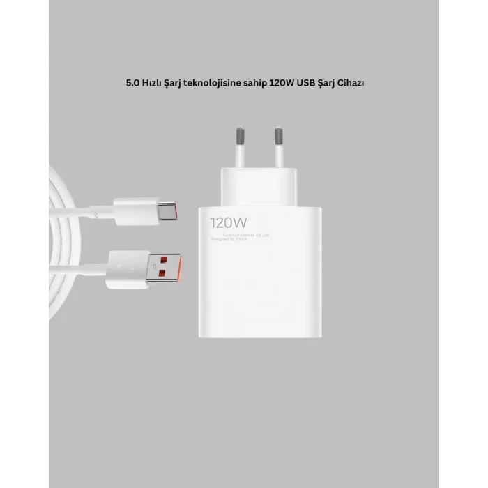 120 Watt Type C Şarj Başlığı Poco X3 X4 X5 Pro Uyumlu