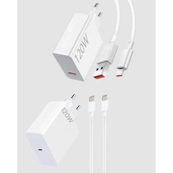 120W Süper Hızlı Şarj Adaptörü – Type-C Kablo Dahil Yüksek Voltaj Korumalı