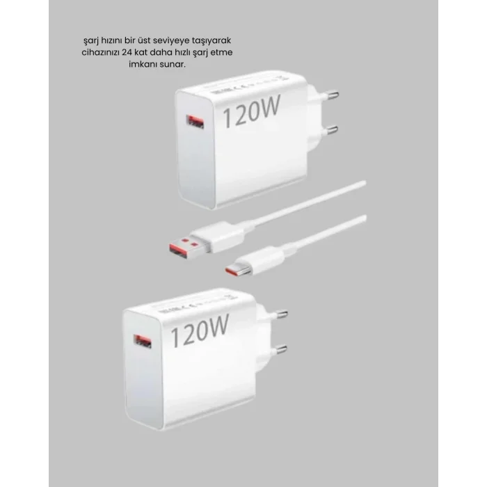 120W USB-C Şarj Adaptörü Süper Hızlı Şarj Güç Kaynağı Seti