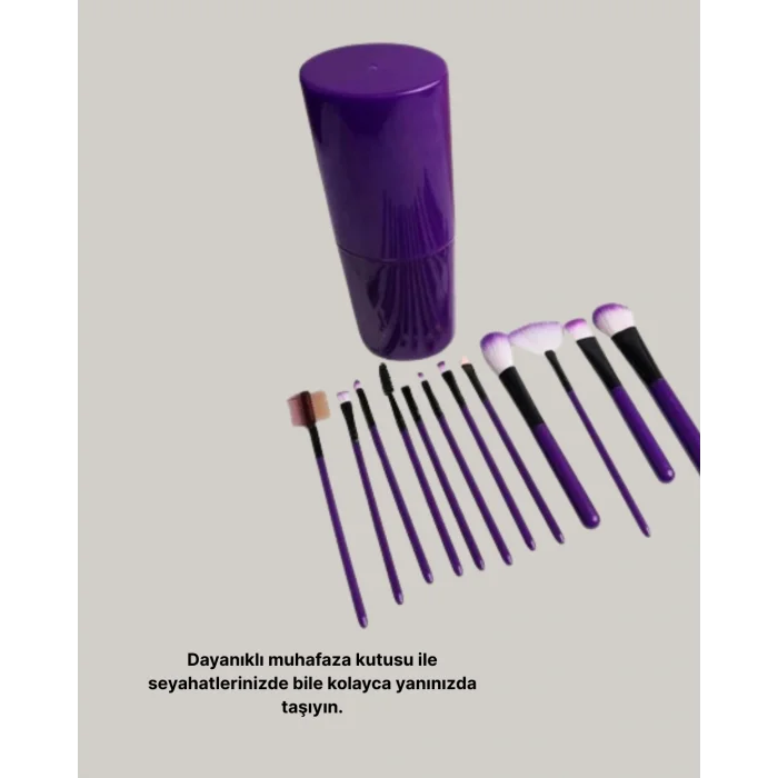 12’li Profesyonel Makyaj Fırça Seti Ultra Yumuşak Sentetik Kıllı
