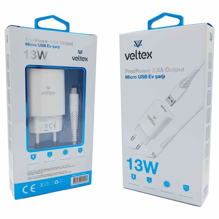 13W 2.6A Micro Şarj Aleti Veltex VTX-002