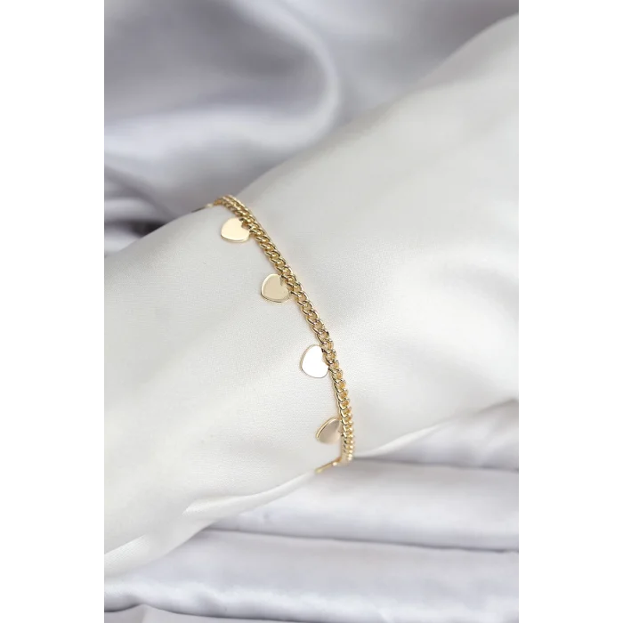 14K Gold Renk Kaplama Kalpli Model CM Kadın Bileklik