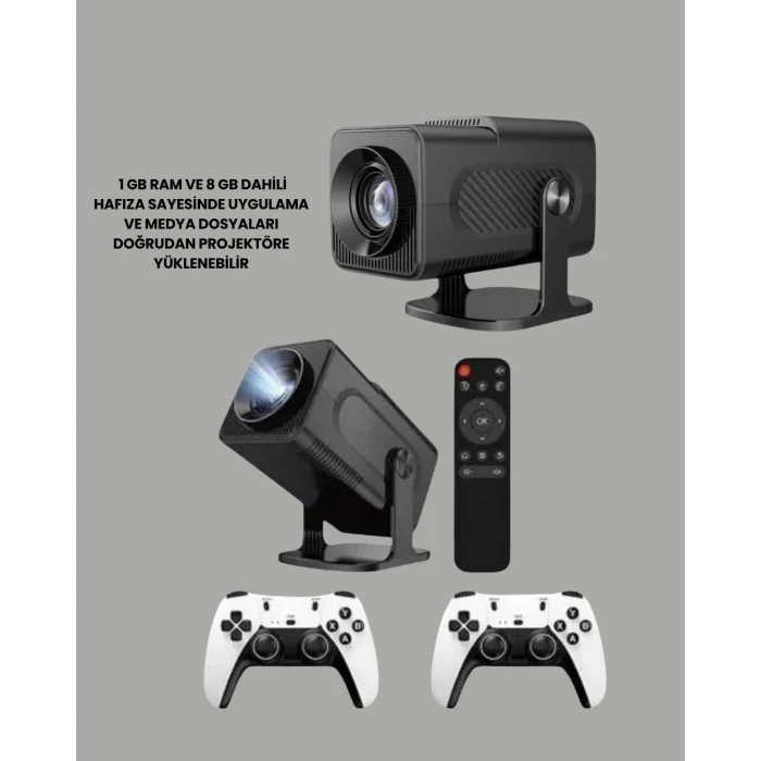 1.5 KG Ağırlığında, 4500 Retro Oyunlu Multimedya Projektör