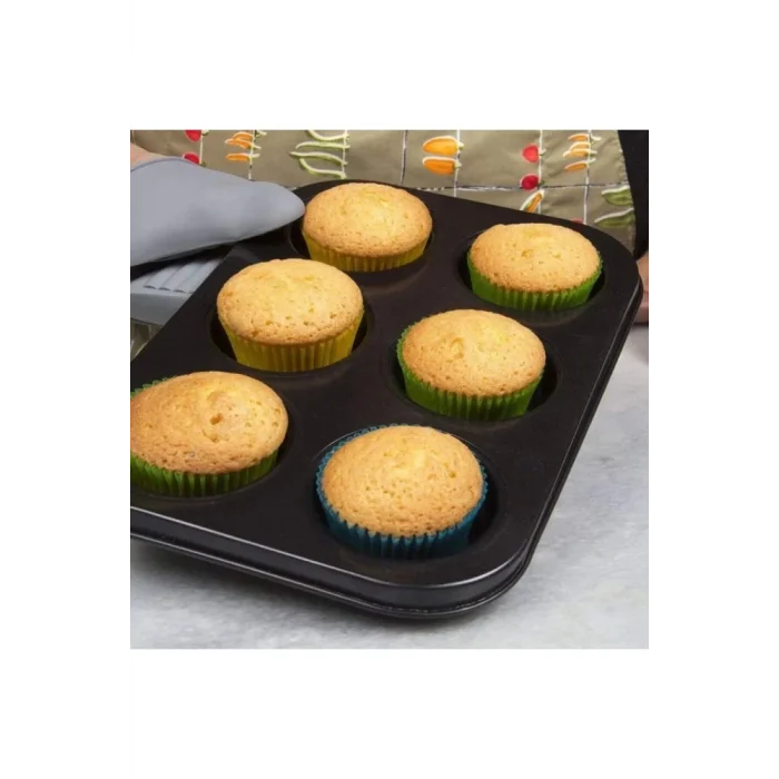 2 Adet Cupcake Fırın Kalıbı 6 Büyük Bölmeli Muffin Kek Kalıbı