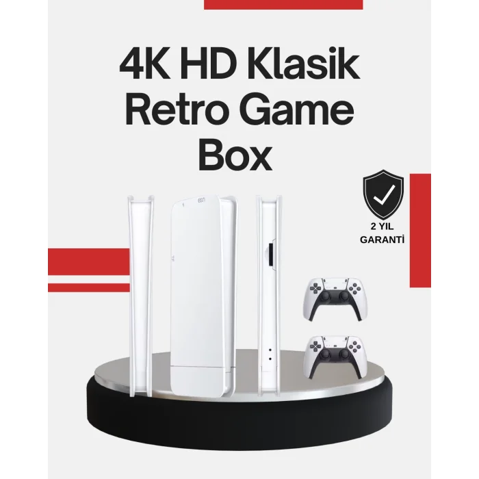2 Kollu Kablosuz 4K TV Uyumlu Klasik Oyun Konsolu