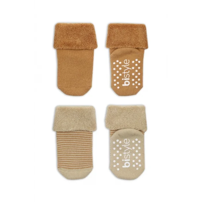 2Li Çemberli Kaymaz Havlu Soket Çorap 10503 Bej-Hardal